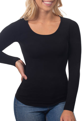 high quality long sleeve thermal in soft bamboo fabric has natural temperature control that keeps you warm in winter and cool in summer in versatile black colour australia