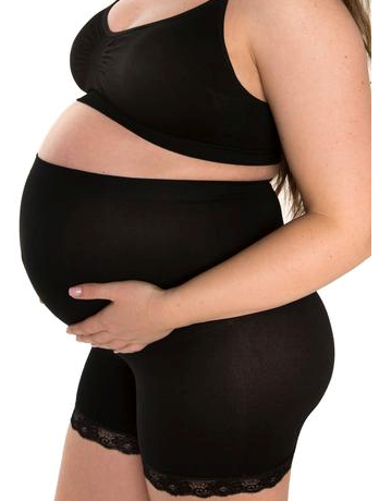 Black Pregnancy Midi Anti-Chafing Shorts 