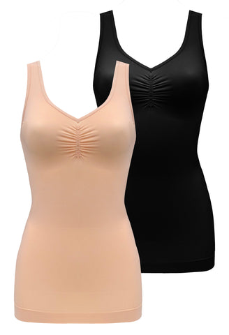 ultra light thermal shaping top available in nude or black versatile wardrobe must have lightly smooths and shapes with a flattering v neckline