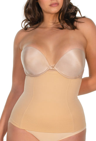 best shaping garment for apple body shape in nude neutral colours shaper with flexible boning keeps it up and not roll down seamless constructed for ultimate comfort while providing maximum tummy control and compression