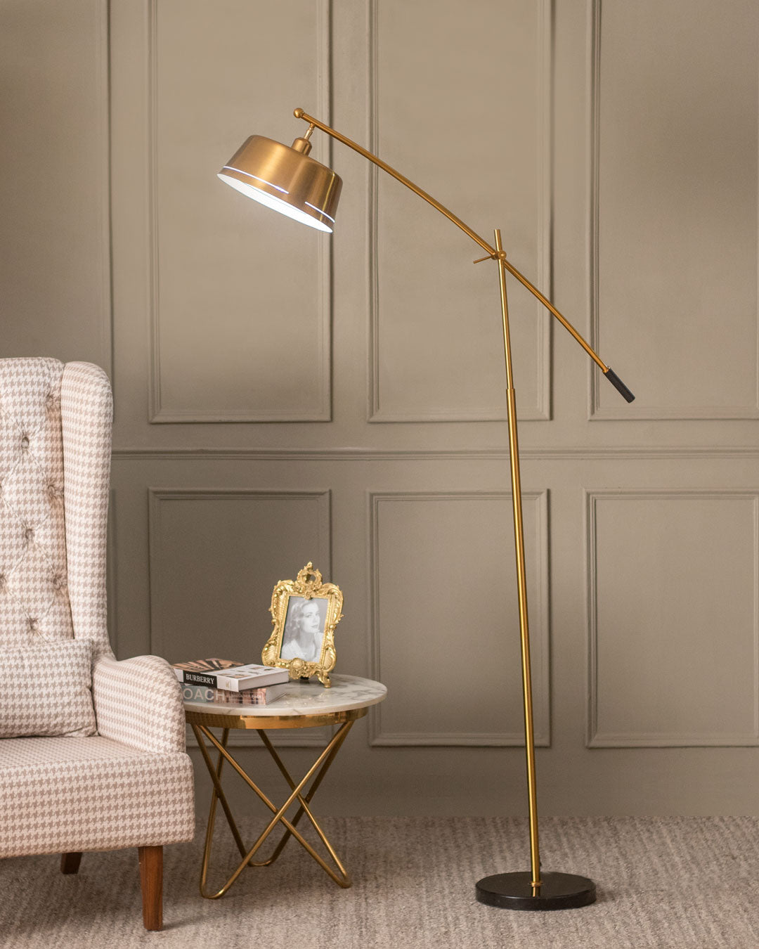 dimmable brass floor lamp