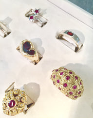 14kt gold garnet ring by Rubini Jewelers