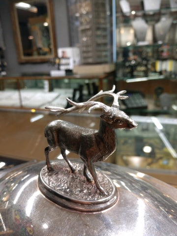 Stag on Lid After Antler Created by Rubini Jewelers