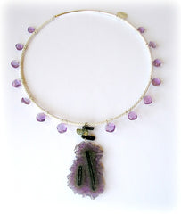 Amethyst stalactite necklace