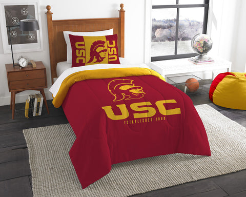 USC Trojans twin comforter and pillow sham
