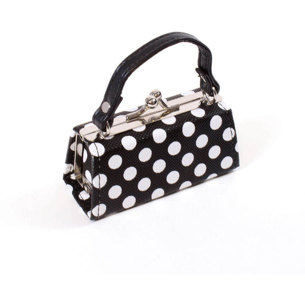 black and white polka dot purse handbag