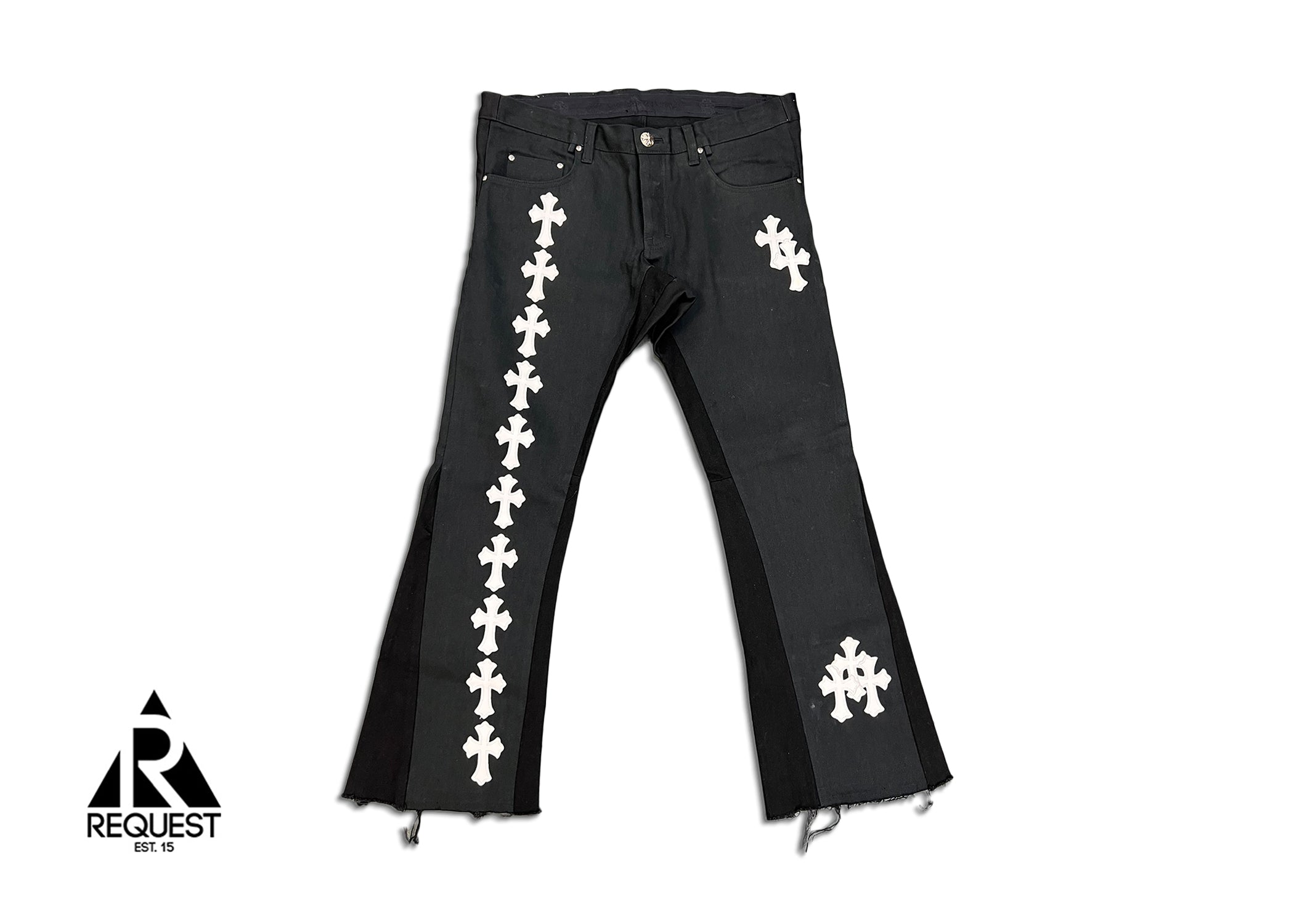 chrome hearts flare cut black denim 32 | maltsev-worldwide.com