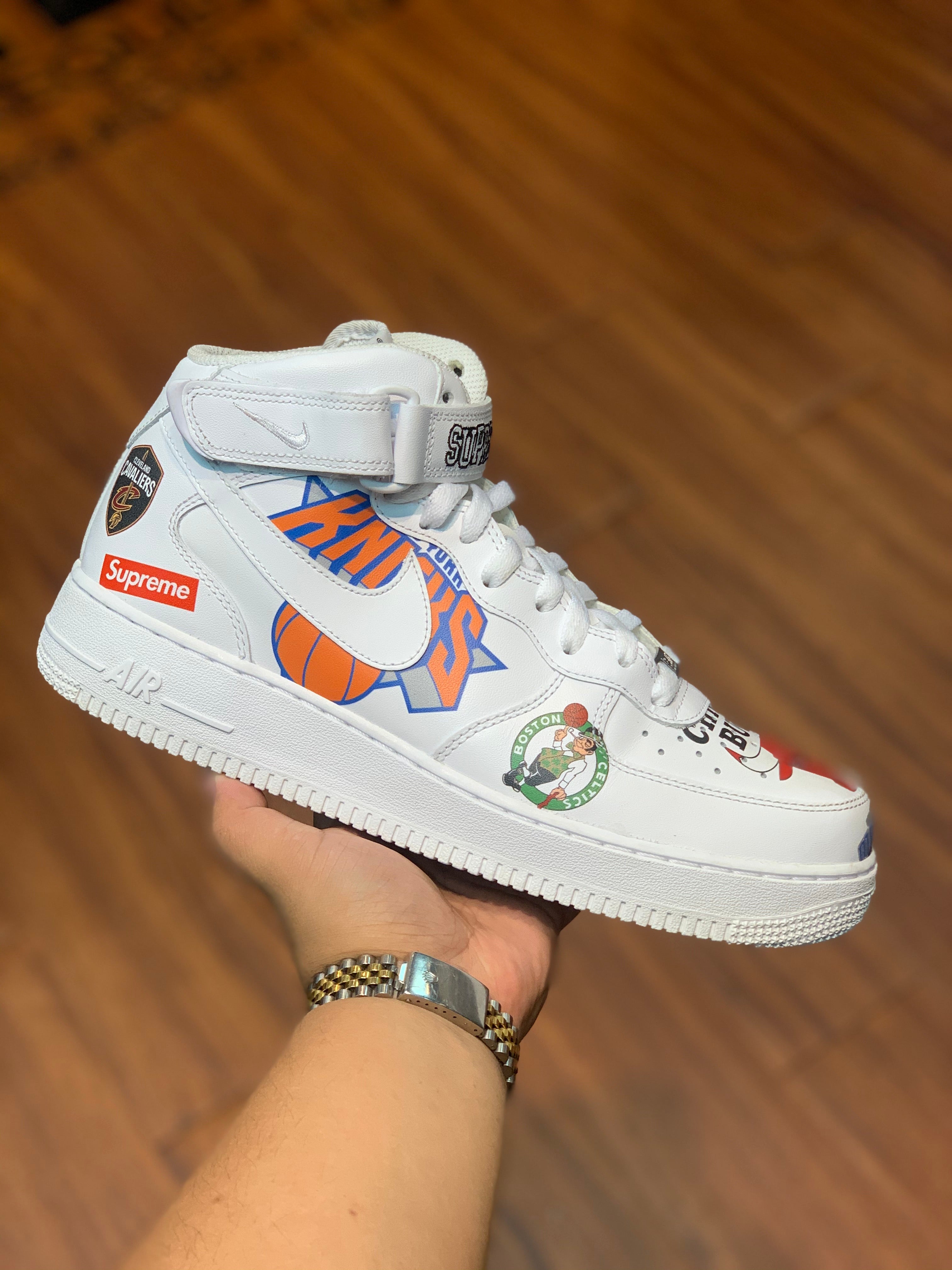 supreme nba air force 1 white