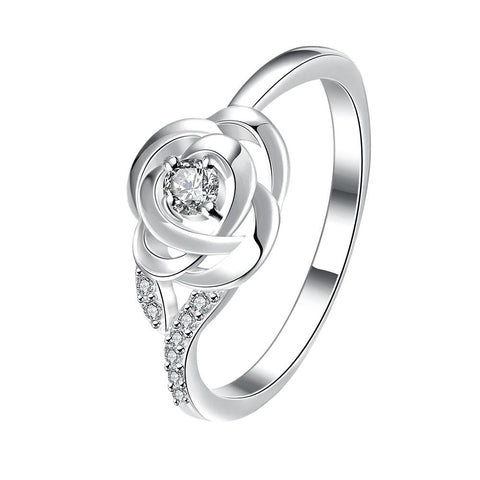 Petite Crystal Stone Blossoming Floral Ring - rubiquejewelry.com