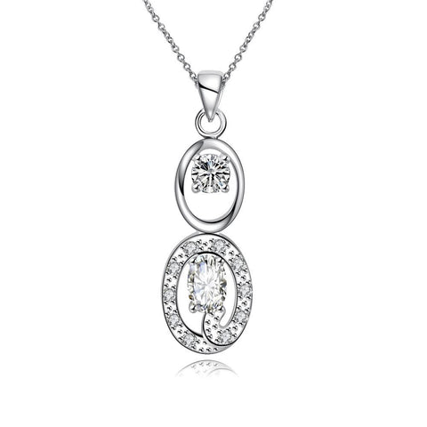 Duo Crystal Stone Pendant Drop Necklace - rubiquejewelry.com