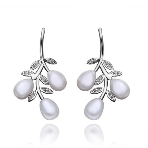 Dangling Orchid Cultured Pearl Earrings - rubiquejewelry.com