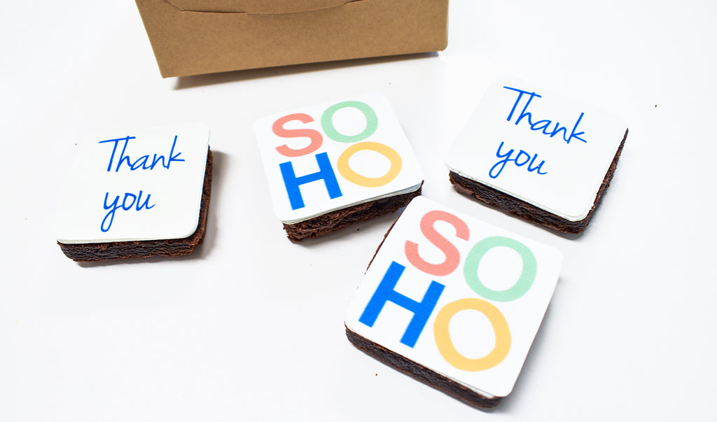 SOHO logo on brownies
