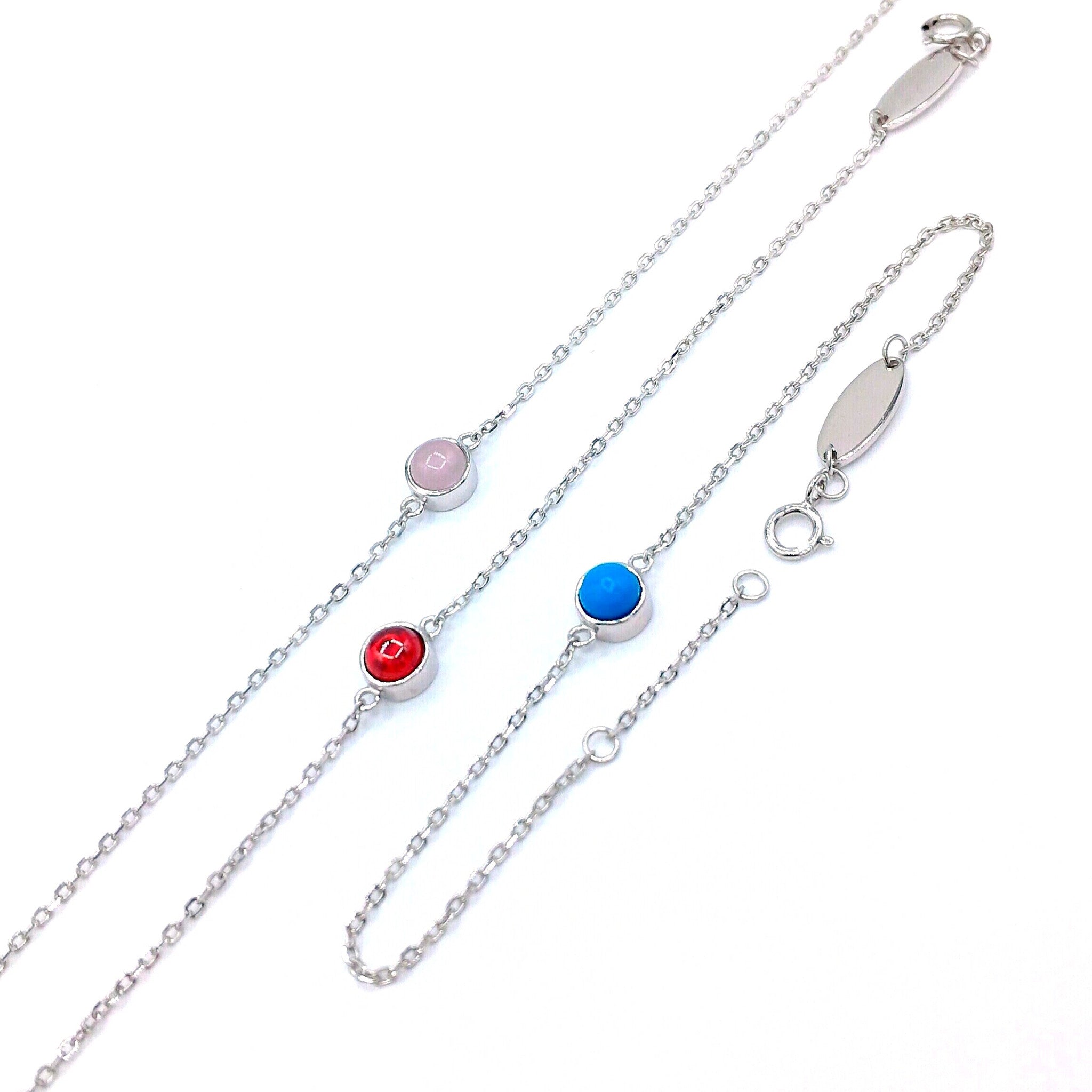 Sterling Silver Redline Single Stone Bracelet