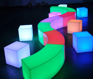 LED Glow Lounge Benches Cubes