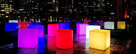 Bar Restaurant LED Glow illuminated furniture for patio deck and terrace