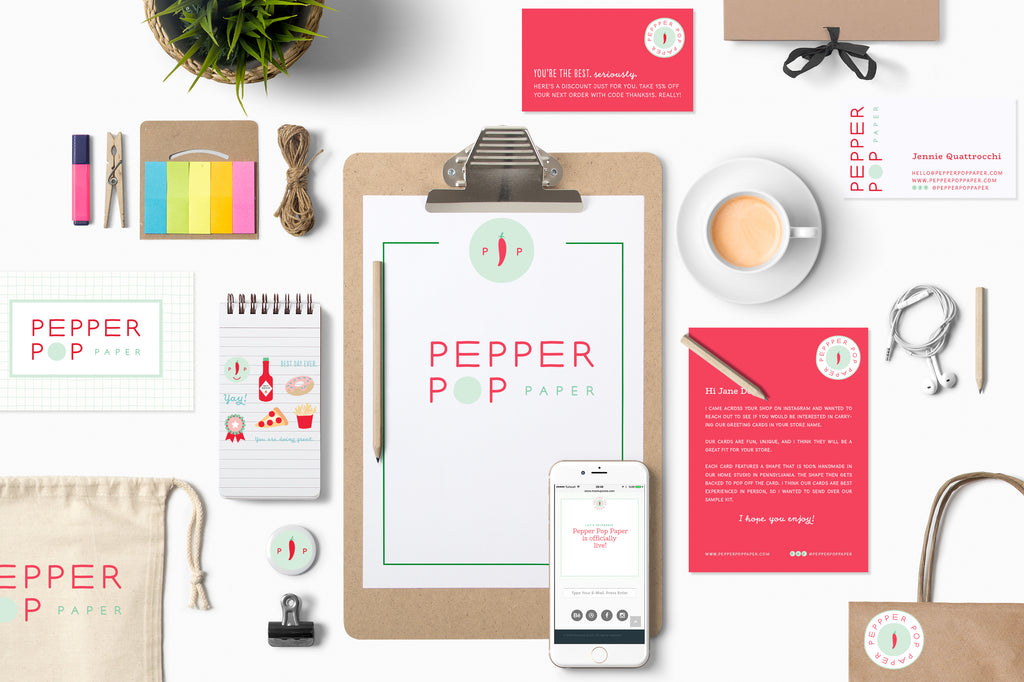 Pepper Pop Paper Marketing Materials