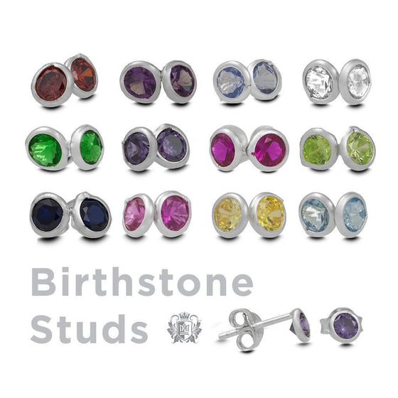 birthstone stud earrings - metalsmiths sterling64 canada