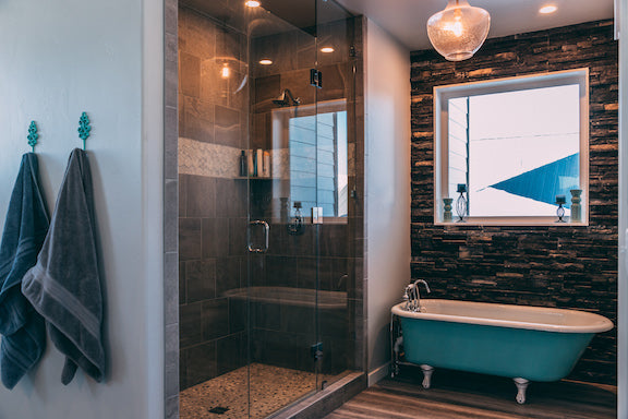 contemporary shower, bks design and build, bozeman montana, montana living, montana's finest homes, brock spain