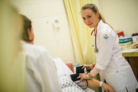 <p>Montana State University College of Nursing students conduct simulation scenarios in Sherrick Hall in Bozeman, Mont. The simulations are developed by senior nursing students and conducted by junior nursing students. MSU photo by Adrian Sanchez-Gonzalez.</p> <p> </p>