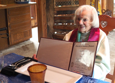 paula o'neil, 98 year old woman graduates university of montana, missoula, montana living