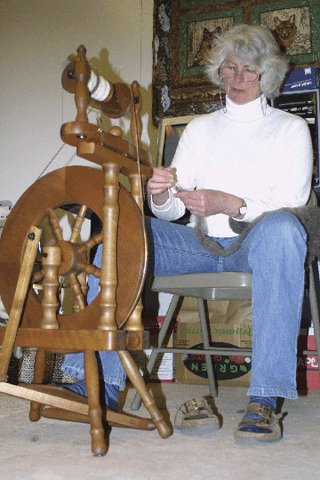 sugar loaf woman spinning yarn wool