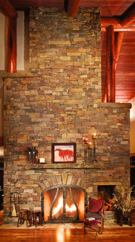 fireplace, ford construction montana living, whitefish luxury home, montana's finest homes, len ford, dewey millette, david reese