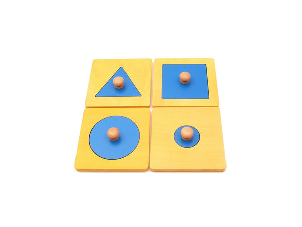 Montessori Infant Toddler Basic Shape Puzzles with Big Knob Set of 4 