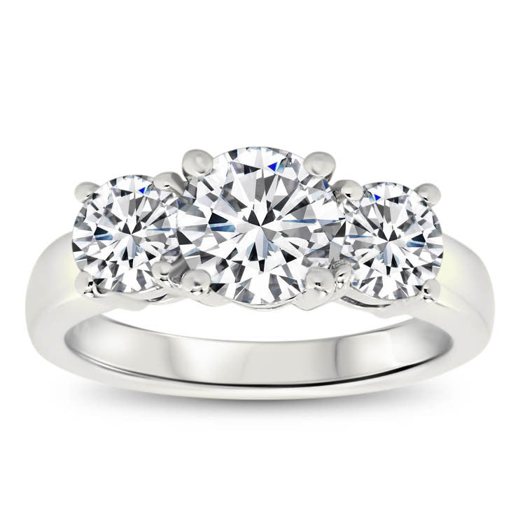 Three Moissanite Engagement Ring - Eileen - Moissanite Rings