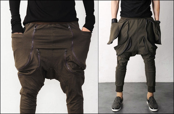 AVIALAE DROPCROTCH TROUSERS HEAVY WAFFLE-