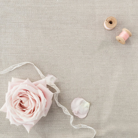 Kirsty Gadd Textiles - sneak preview peachy pink linen rose fabric