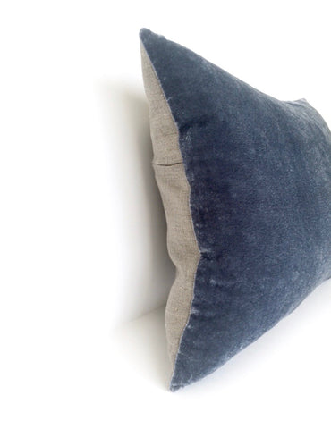 Kirsty Gadd Textiles - Mid Blue Hand-dyed Silk Velvet Cushions