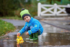 Splash in a puddle.