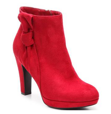 red bootie street style