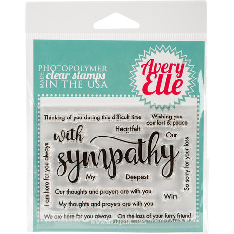 Avery Elle Clear Stamp Set with Sympathy 4inx3in