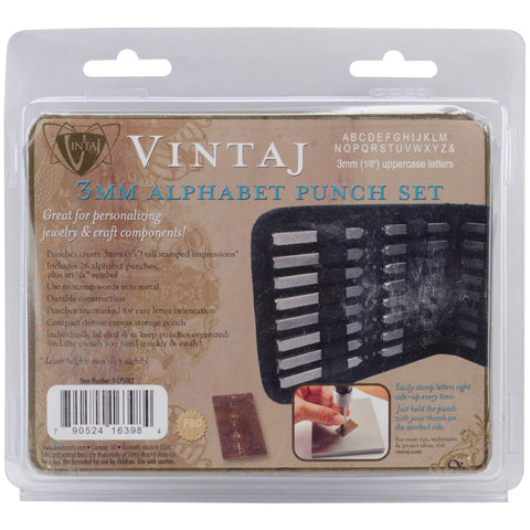 Alphabet Punch Set with Case Uppercase Letters