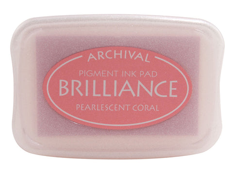 Tsukineko Brilliance Pigment Ink Pad Pearlescent Coral