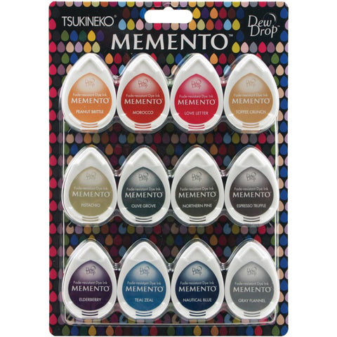 Tsukineko Memento Dew Drop Dye Ink Pads Set Snow Cones 12pk