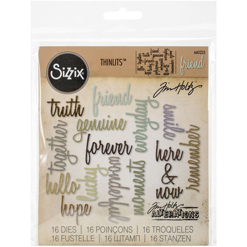Sizzix Thinlits Dies By Tim Holtz Friendship Script Words
