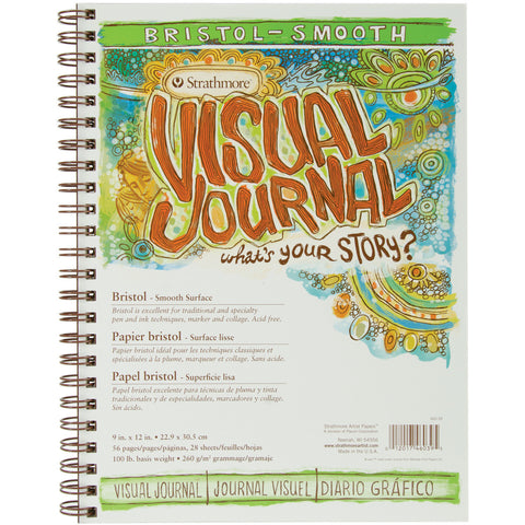 Strathmore Visual Journal Spiral Bound Bristol Smooth 9inx12in