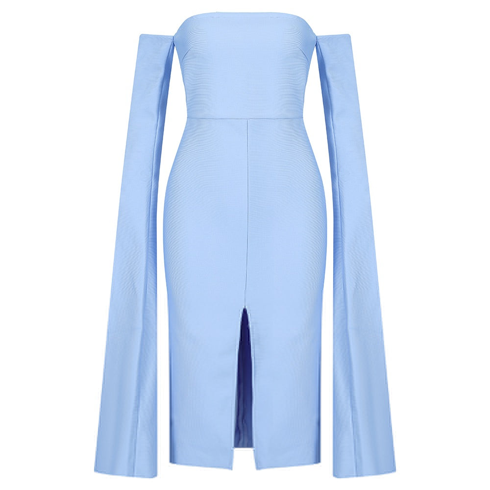 light blue cape dress