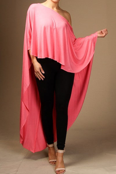 One shoulder High Low poncho 