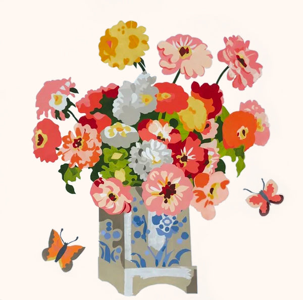 Commission for Denise Fiedler: Bouquet in Enameled Vase