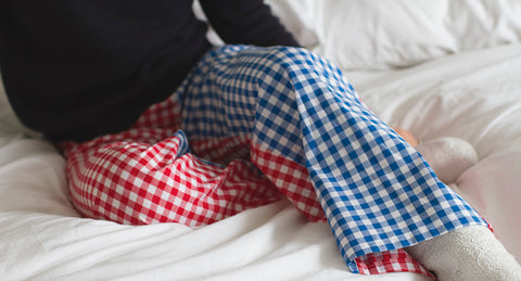 Red Blue Check Pyjama bottoms for Pj-s Blog