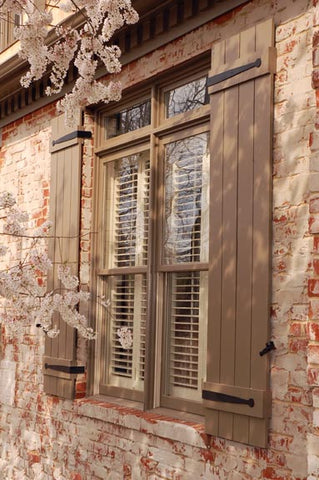 Artisan accents like shutter straps and shutter dogs add beauty and value to your home.