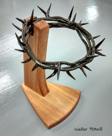 A hand forged Crown of Thorns by Artist Blacksmith Walter Howell of Walter Forge