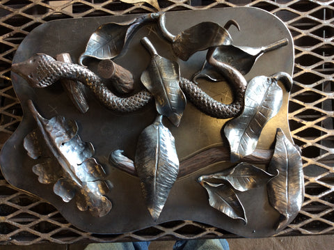 Work in process. Artist Blacksmith Walter Howell of Walter Forge creates beautiful botanical sculptures.