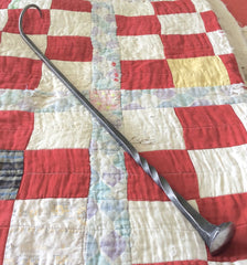 Pigtail grilling fork from authentic railroad spike