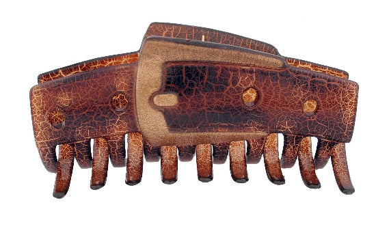 Buckle Crocodile Hair Claw With Gold 1069