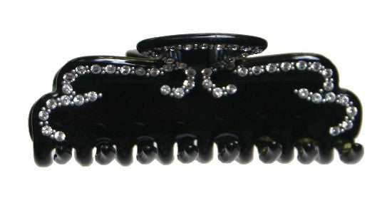 Hand Made Black Hair Claw With Crystal Stones 1253