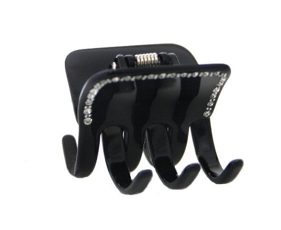 Crystal Stone Outline Black Hair Claw 1254
